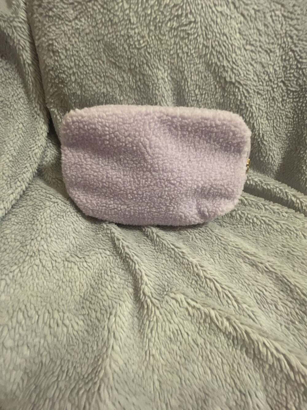 Sephora Lavender Sherpa Fuzzy Cosmetic Makeup Pouch
